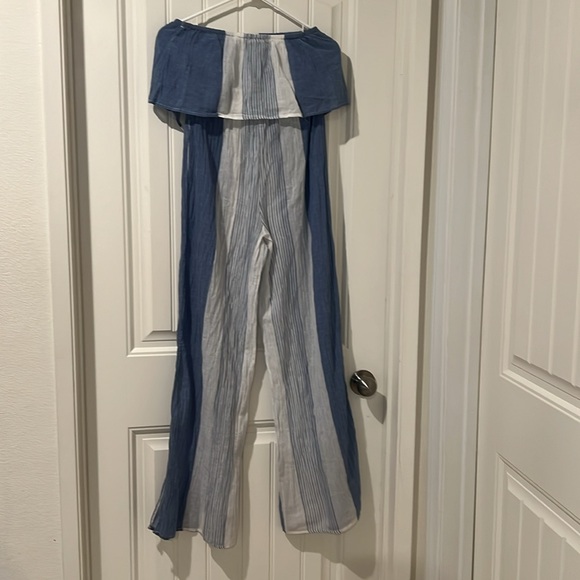 ELAN Strapless slit Wide-Leg stripe cover-up Jumpsuit - Picture 7 of 13